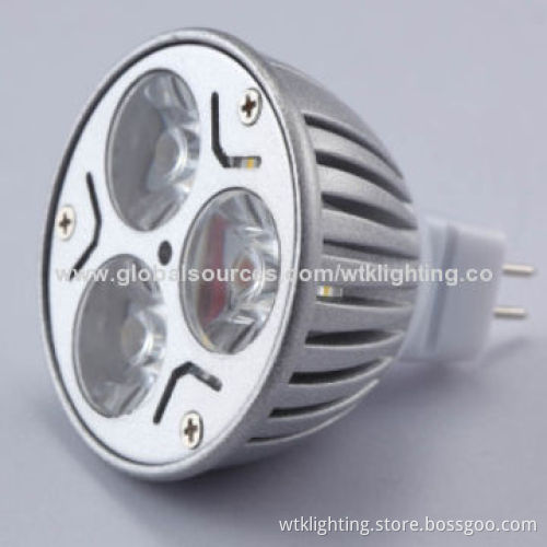 3W LED Spotlight, GU10, E27, MR16, CE and RoHS Certified, Die-cast